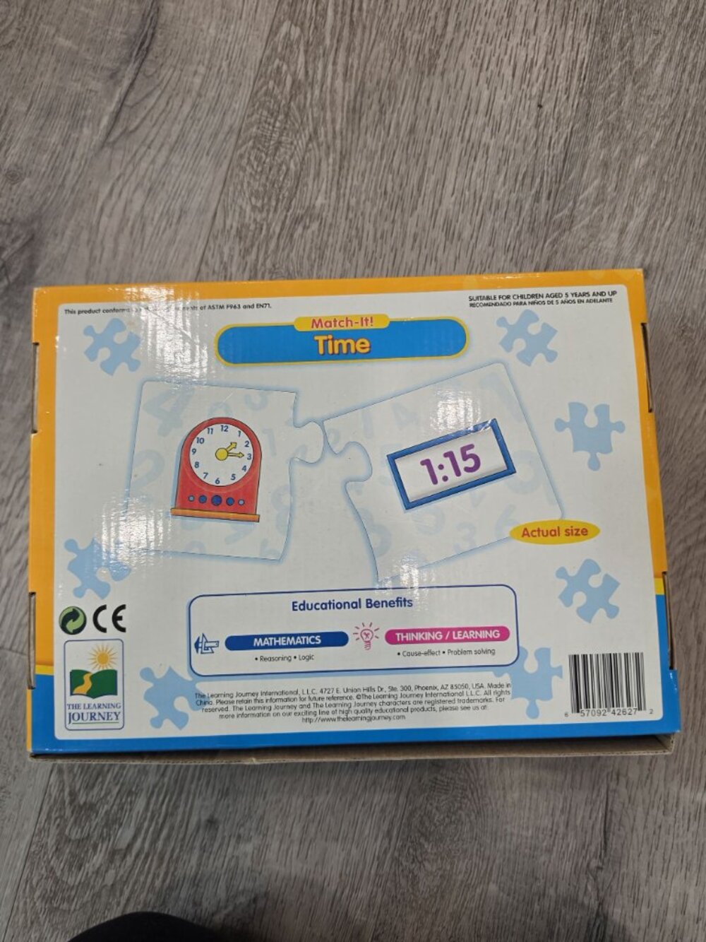 Match-It! Time Puzzle Self-Correcting Pieces Educational Learning Toy Teaches - Picture 3 of 4
